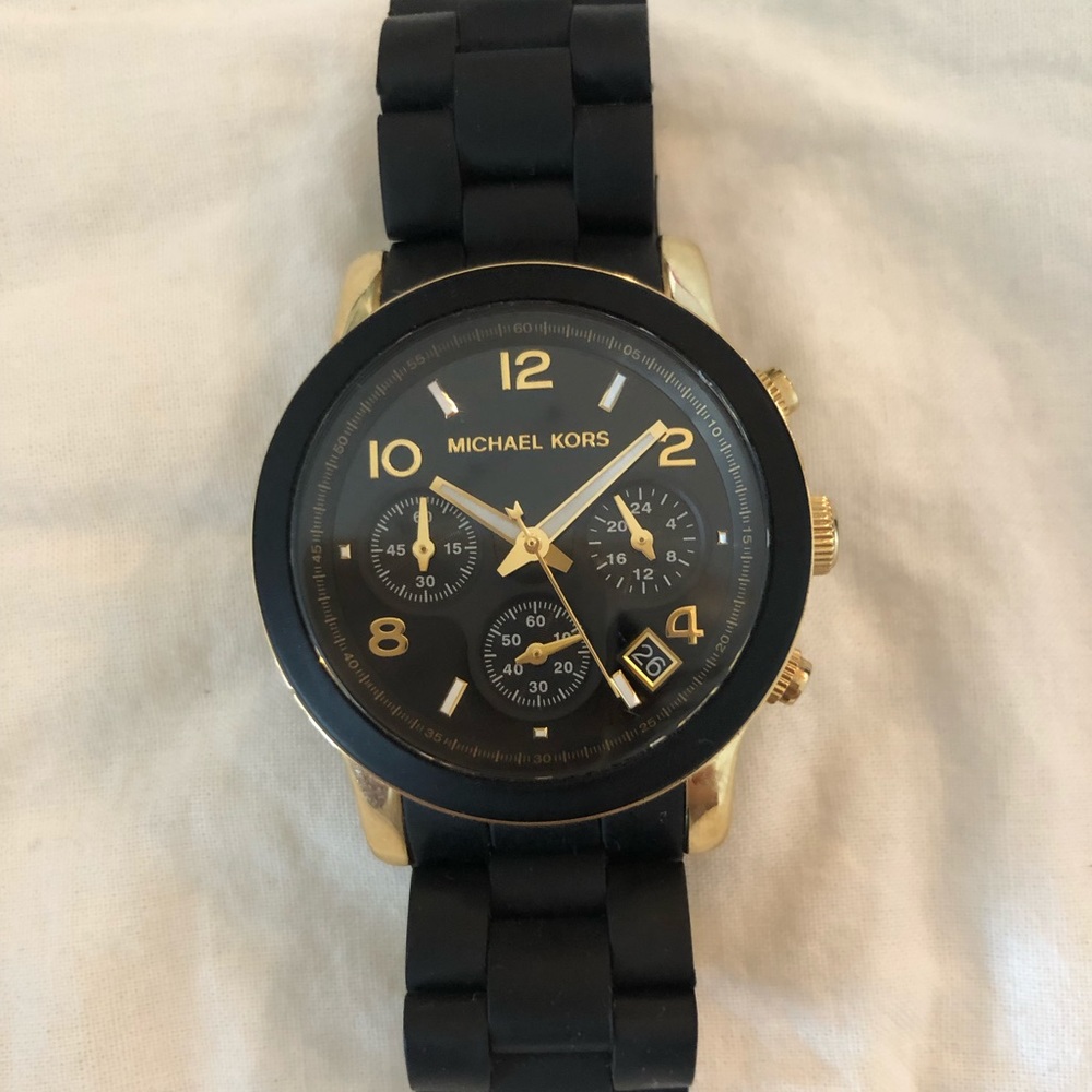 Michael Kors black and gold watch